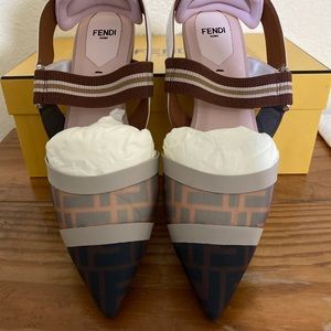 Fendi Colibri Slingback Flats 39